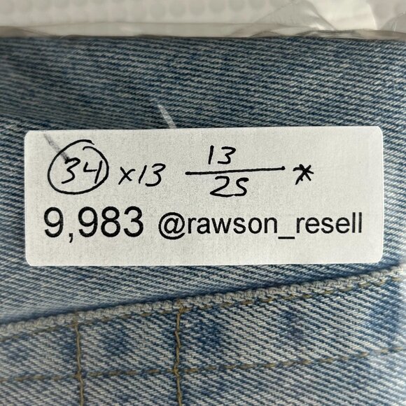 webs Baggy Jean Shorts Size 34 Light Wash Grunge Work Jorts Wide Leg‎ Skate Y2K - Picture 7 of 7